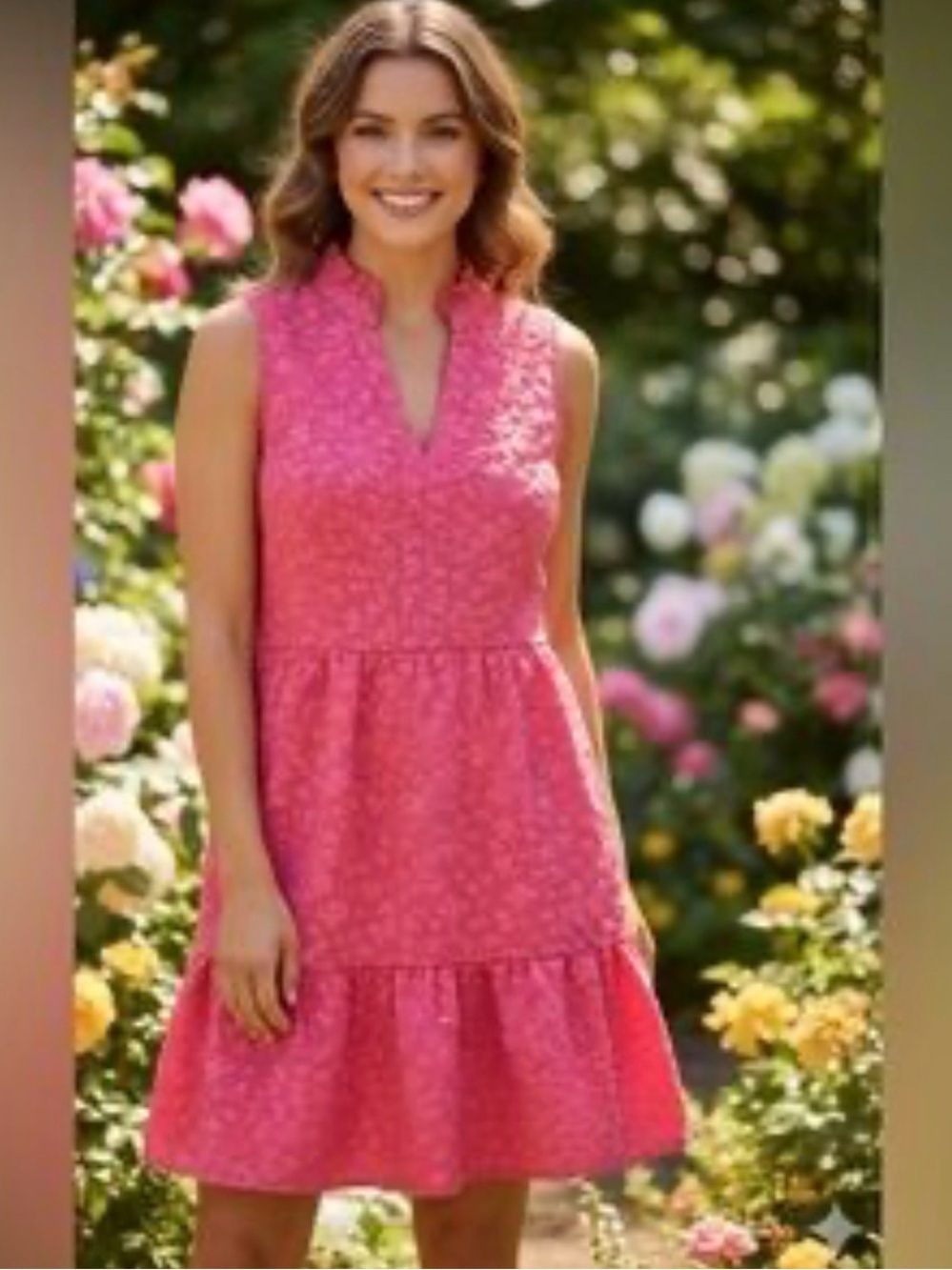 Cato-Sleeveless Magenta Pink Tiered Zippered Summer Dress SZ 18-20